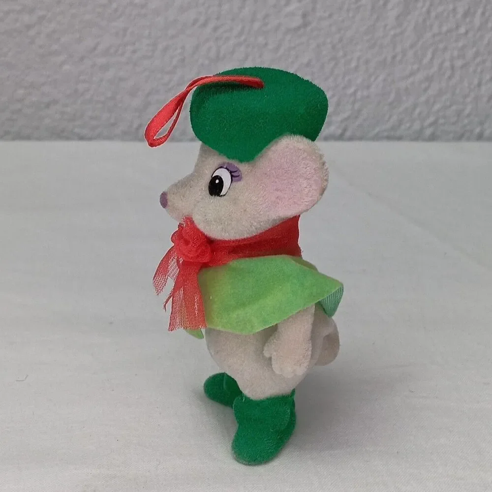 Vintage Disney Ornament 1990 Flocked Rescuers Down Under Miss Bianca 4 inch